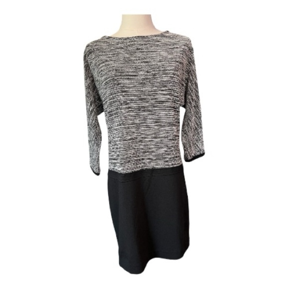 🆕 NWOT Loft women’s black & white tweed dolman sleeve shift dress | size 2P
